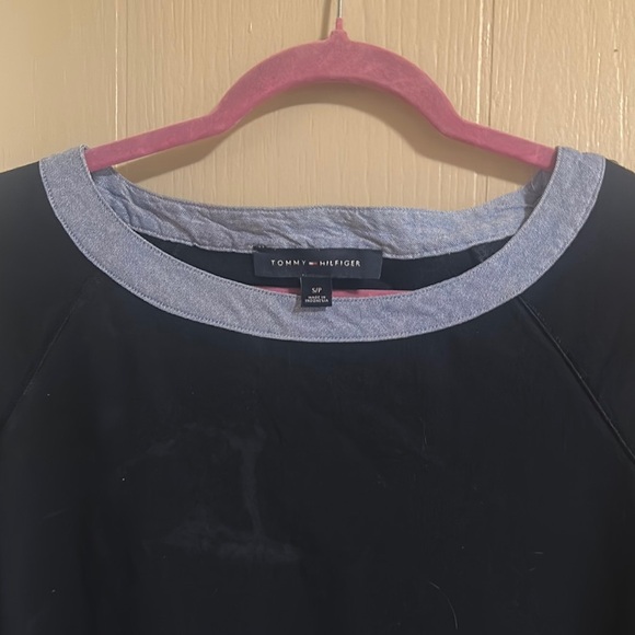 Tommy Hilfiger Blue Tie Front Blouse - Picture 4 of 11